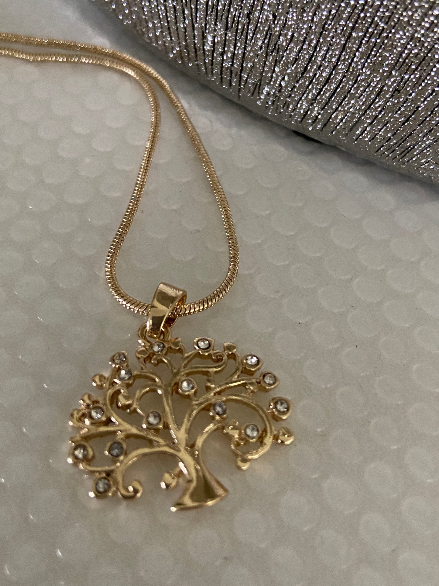 Golden and Silver tone Tree Style Life tree Chain Necklace for Women (Gift for Mom).